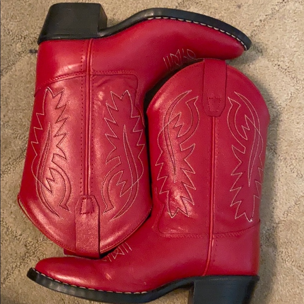 Old west brand red little girls cowboy boots